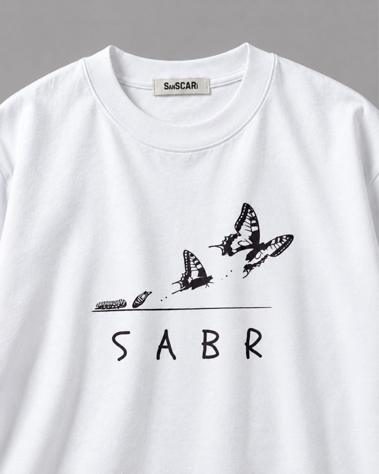Close-up of the SABR butterfly print