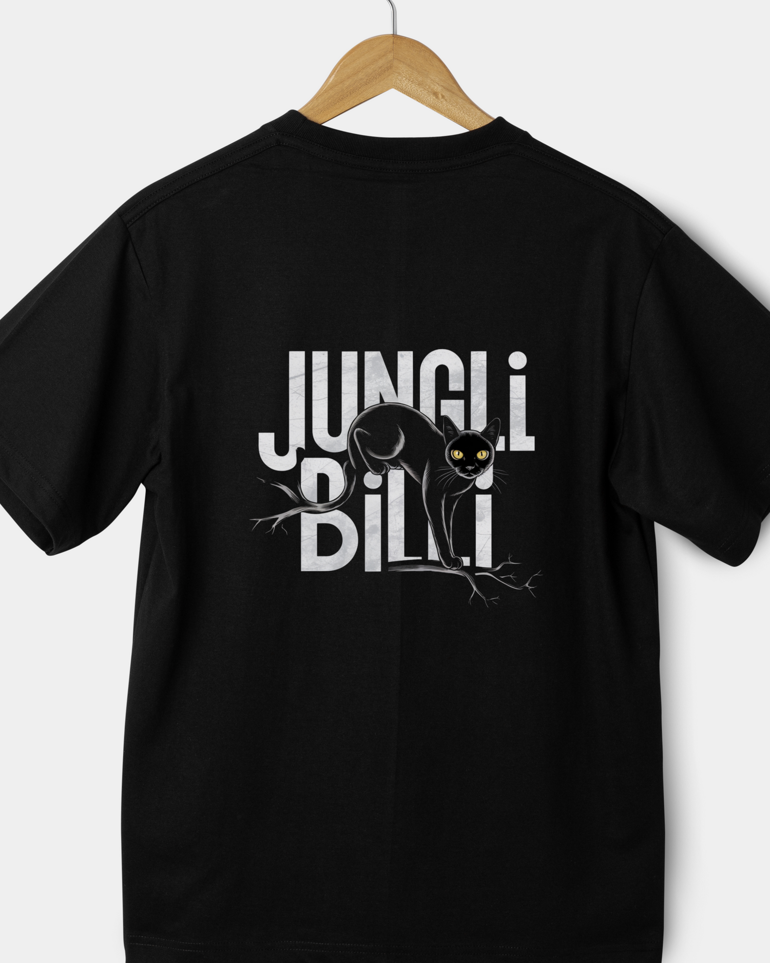 "Jungli Billi" Oversized Black Tee