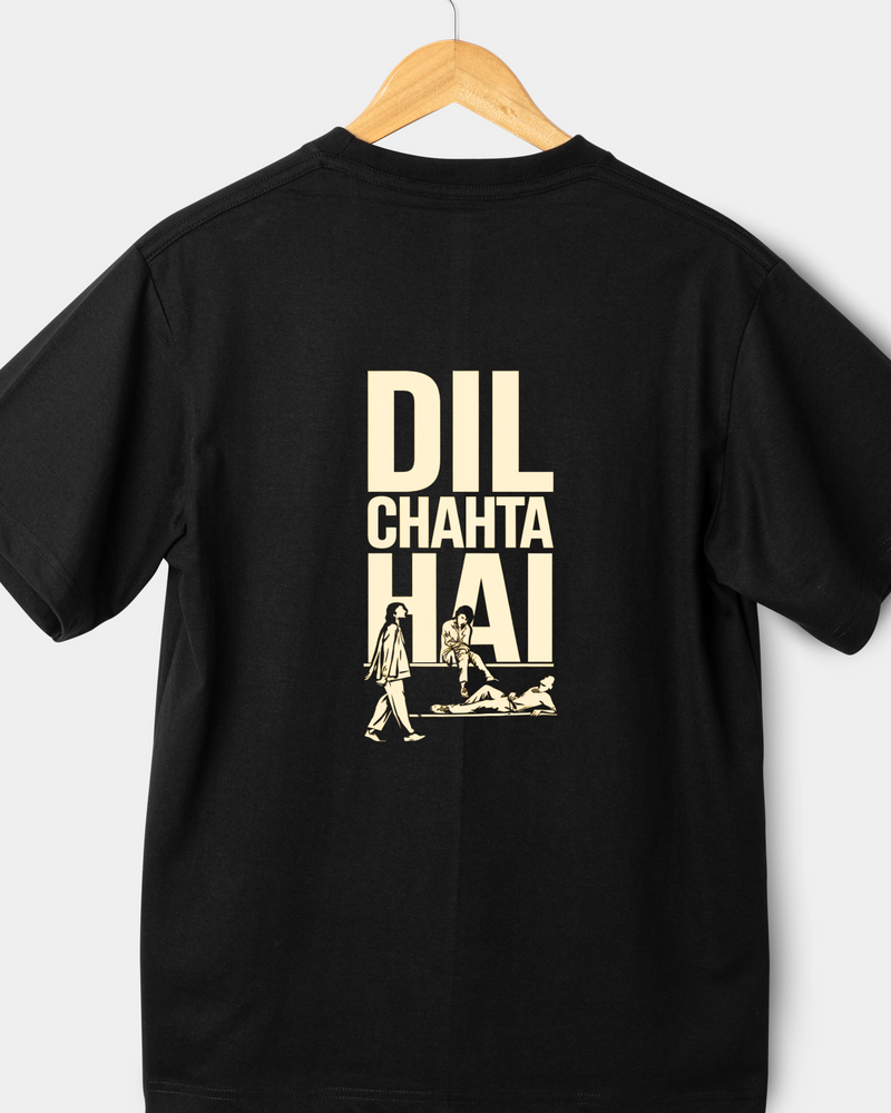 “Dil Chahta Hai” Oversized Black Tee