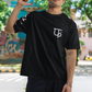 Bold Indian streetwear t-shirt with Devanagari script, Minimalistic F oversized unisex design, trendy South Asian party wear for Canada and America.