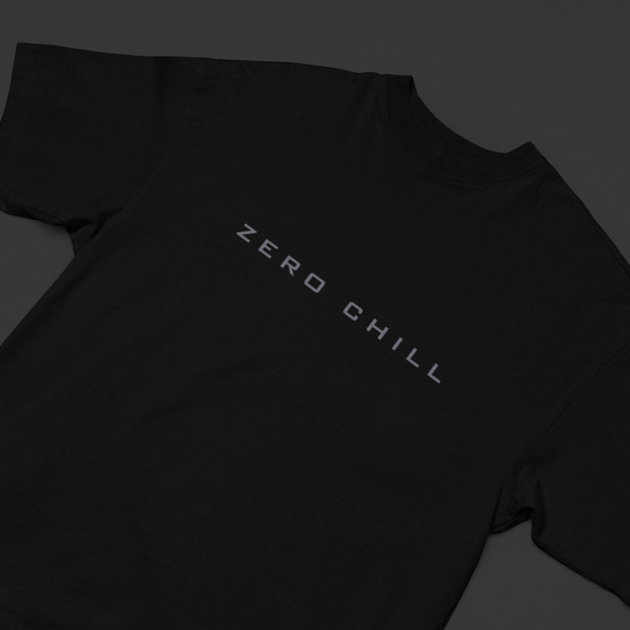 Bold Zero Chill oversized t-shirt, perfect for unapologetic youth streetwear, casual party wear, SanSCARi collection, funny streetwear