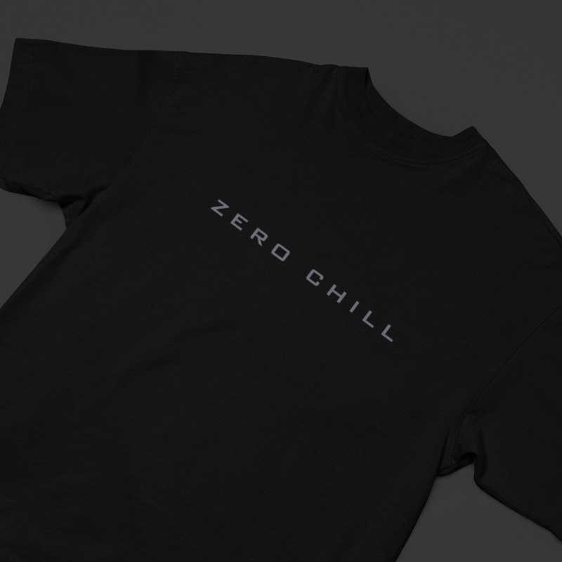 Bold Zero Chill oversized t-shirt, perfect for unapologetic youth streetwear, casual party wear, SanSCARi collection, funny streetwear